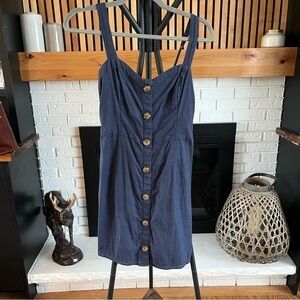 Abercrombie & Fitch Navy Dress with Button Detail